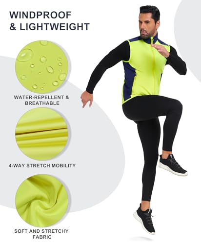 Little Donkey Andy Men's Softshell Vest Lightweight Windproof Waterproof - color: Basic Yellow, size: 3X-Large