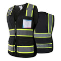 Safety Vest for Men Women Reflective Construction Vest Hi Vis ANSI Standard - color: Black-w, size: Small