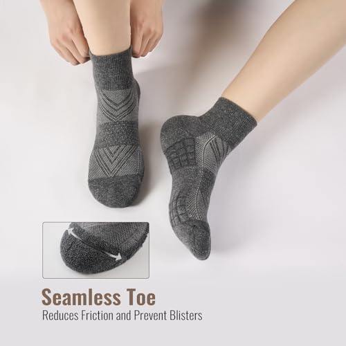Ankle Socks Women White Black, 6/12 Pairs Running Quarter Socks - color: Dark Gray, size: 8-11