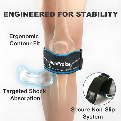 Knee Strap 2 Pack for Patellar Tendon Support – Adjustable Patella Knee Band for Running, Walking, Hiking, Tennis & Pickleball, Dark Blue - color: Dark Blue