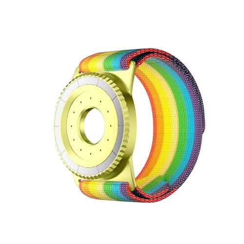 BAISRKE Magnetic Running Armband for MagSafe Case - 360° Rotatable Phone Grip with Adjustable Scent Compartment & Detachable Lanyard Compatible iPhone/Android (Rainbow & Gold) - color: Rainbow&Gold, size: Regular (fits Wrist/Armband up to 9")