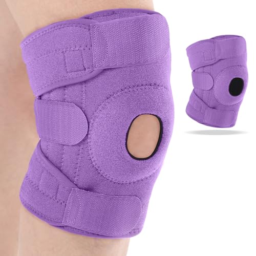 Foilswirl 1 Pcs Kids Knee Brace with Side Stabilizers,Purple - color: Purple