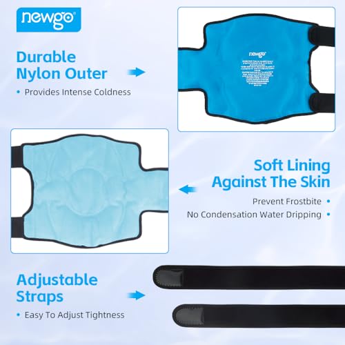 NEWGO Bundle of Knee Ice Pack and Hip Ice Pack Blue