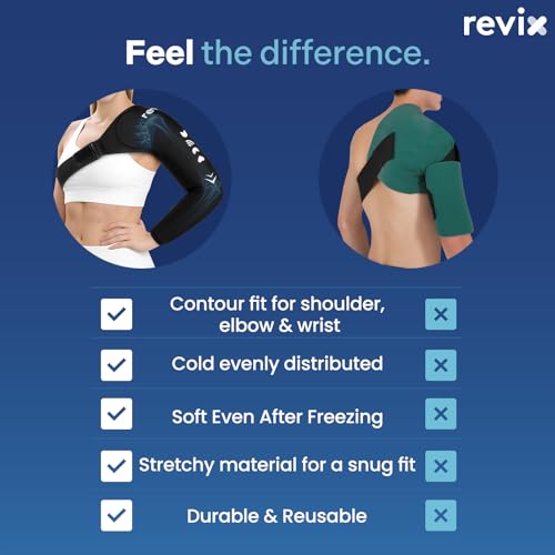 REVIX Arm & Shoulder Ice Pack Wrap for Pitchers, Gel Cold Pack, S - style: Standard