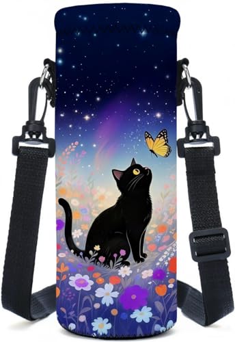 Neoprene Water Bottle Carrier Bag with Adjustable Strap, Insulated Bottle Holder for 24oz Bottles, Lightweight & Washable Bottle Sling for Walking, Hiking, Gym - color: XM-SHT-004
