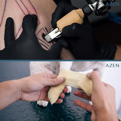 AZEN 40 Pack Self Adhesive Bandage Wrap, 2" X 5 Yards Elastic Cohesive Bandage Wrap, Skin Color Athletic Tape, Vet Wrap, Ankle Tape, Tattoo Grip Tape Wrap - color: Beige, size: 2IN - 40Pack