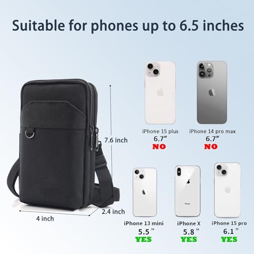 Travel Cell Phone Pouch Belt Pouch, Phone Holster Crossbody Bag with Shoulder Strap for iPhone Case Holder for Hand with Neck Lanyard Smartphone Walking Passport Wallet (Light Grey A) - color: Light Grey A