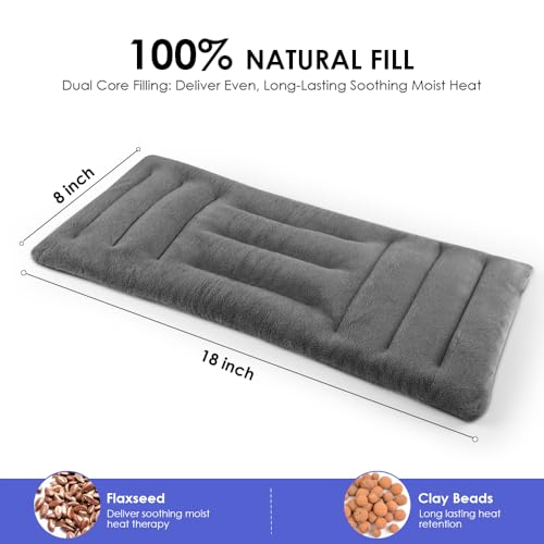 Microwave Heating Pad for Pain Relief, 8 x 18 Grey - color: Heat Pad04 -Grey
