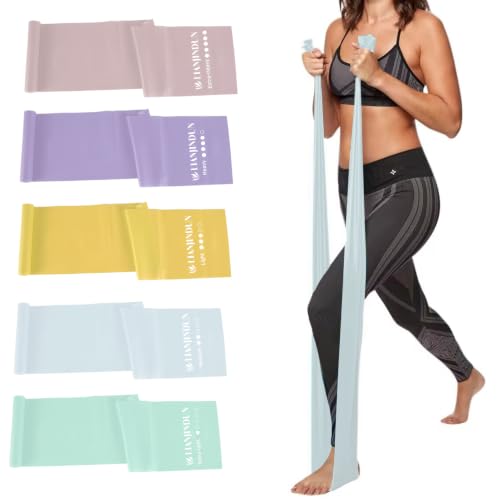 Resistance Bands for Working Out, Physical Therapy, Exercise, Pilates, Yoga - color: Pastel Collection