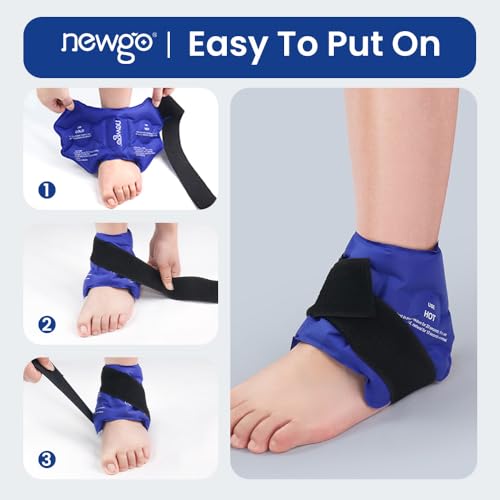 NEWGO Ankle Ice Wrap – Reusable Cold Pack for Swelling & Post-Surgery - color: Blue-1pack