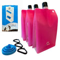 BellFlask 15oz Flexible Plastic Flask - 3-Pack Pink with Plastic Carabiner - color: Pink