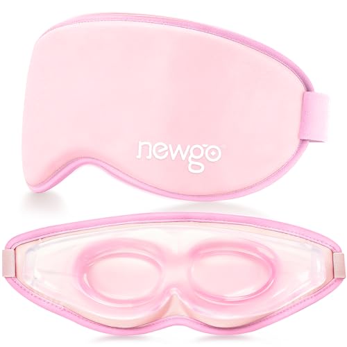 NEWGO 3D Cooling Eye Mask, Weighted Eye Mask for Sleeping, Pink - color: Pink, size: 1 Count (Pack of 1)