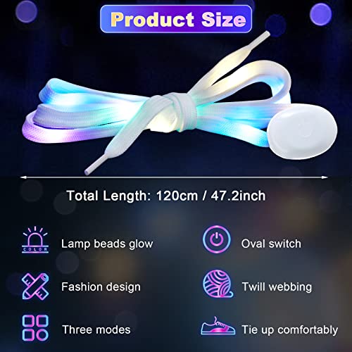 Waydress 6 Pairs LED Shoelaces Light up Flashing Shoe Laces