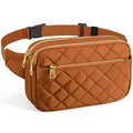 CXWMZY Fashion Fanny Packs for Women & Men, Girls Boys Teens Waist Bag Hip Bum Bag Cute Fanny Pack Casual Bum Bag with Multi-Pockets Adjustable Belts for Disney Traveling Cycling Running (Brown) - color: Brown