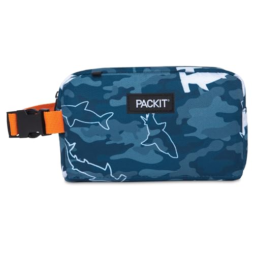 PackIt Freezable Snack Box, Camo Sharks - color: Camo Sharks, size: Medium