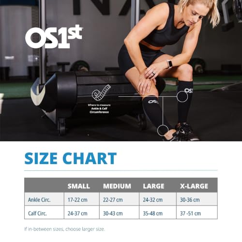 OS1st Calf Compression Sleeves for Men & Women relieves shin splints, leg fatigue and reduces recovery time - color: Grey, size: Large