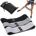 Healthsmart Fabric Resistance Bands, Targets Abs, Glutes, Quads, Calves, Hamstrings, 3 Bands with Variable Resistance Levels, Minimum 15lbs and Maxes at 70lbs, Travel Case & Exercises Included - color: Greys