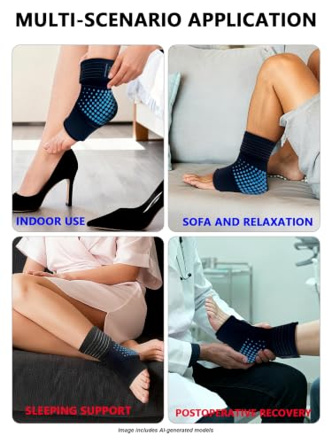 Ankle Ice Pack Wrap,Flexible Cold Therapy for Foot Pain Relief - color: Black, size: Medium
