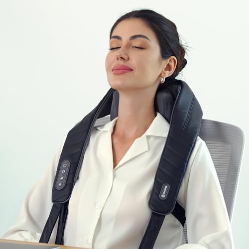 COMFIER Cordless Neck Shoulder Massager with Heat,Classic Black - color: Classic Black