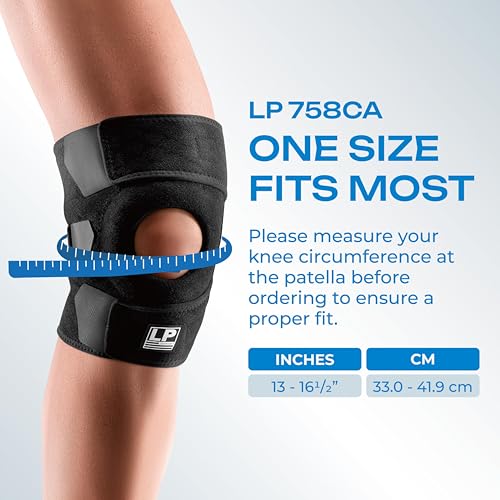 LP 758CA Knee Brace for Meniscus Tear, Arthritis Pain Relief & Patella Support – Adjustable Compression with Patella Pad & Tendon Strap for LCL, Tendonitis, Running, Squats, Weightlifting, and Sports Recovery (One Size, 1pc) - size: One Size, style: 758CA