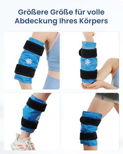 Ice Pack for Knee Pain Relief, Reusable Gel Ice Wrap for Leg Injuries, Swelling, Knee Replacement Surgery, Cold Compress Therapy for Arthritis, Meniscus Tear, Sports Injuries - size: Large