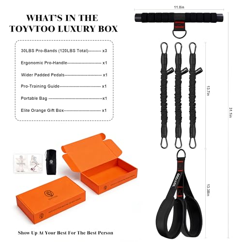 3-Tube Pedal Resistance Band w/Handles, 30/40LBS Sit Workout Gear - color: black, size: 30lbs