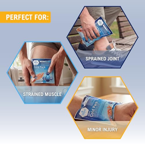 MED PRIDE Instant Ice Bags for Injuries, Disposable First Aid Cold Compress, Swelling, Pain Relief, Sprains, Toothache (5x6 Inch (Pack of 24) Clear) - size: 5 X 6 Inch (Pack of 24)