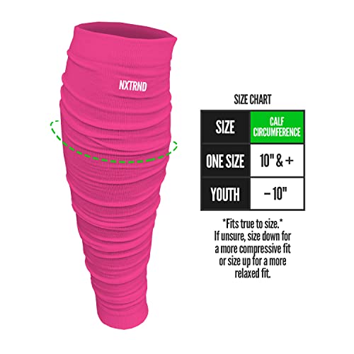 Nxtrnd Football Leg Sleeves, Calf Sleeves for Men & Boys, Sold as a Pair - color: Pink, size: One Size