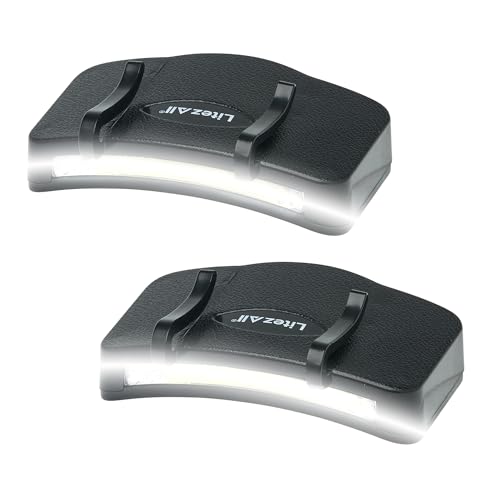 LitezAll Clip On Cap Light Headlamp - Bright LED Cap Light for Hands Free Outdoor Work, 2 Pack