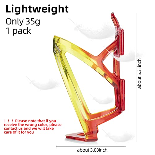 ROCKBROS Bike Water Bottle Holder Ultra-Light Bicycle Bottle Cages with Screws Tool, Universal Bike Cup Holder Rack for Road MTB Bikes… (Pack of 2) - color: Red-Yellow, size: Standard (Pack of 2)