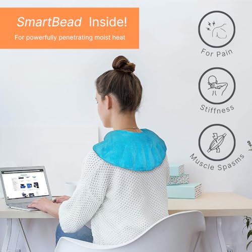 NatraCure Microwave Heating Pad for Neck, Shoulder & Back Pain Relief - Heated Wrap & Microwavable Warmer Moist Heating Pad with SmartBead Technology - Heat, Spa & Physical Therapy FSA - size: Neck