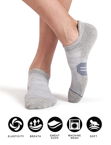 CS CELERSPORT 6 Pack Women's Ankle Running Socks Cushioned Low Cut Tab Athletic Socks - color: White*2+black*2+grey*2, size: Medium