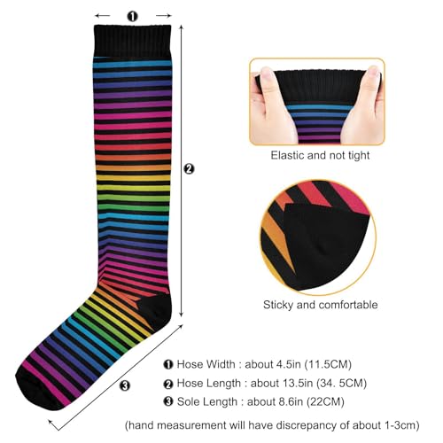 Wusikd Cats Compression Socks for Women and Men Circulation Cute Long Socks for Athletic Running 1 - color: Rainbow Color
