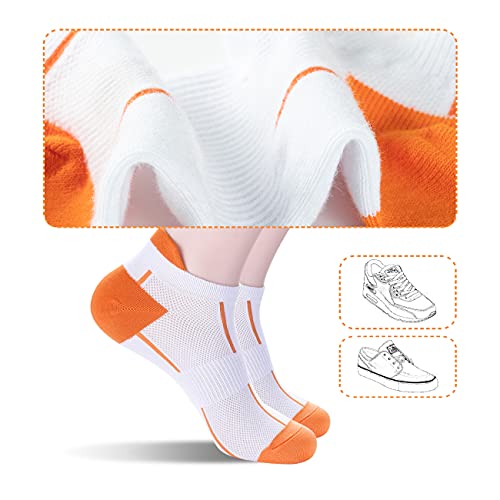 ATBITER Ankle Socks Women&Men 6-12Pairs Thin Low Cut No Show Socks With Tab - color: 6 Pairs 6white 6colors, size: 7-9