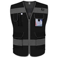TCCFCCT Mesh Reflective Safety Vest 9 Pockets High Visibility, Black XXL - color: Black-bison 03, size: XX-Large