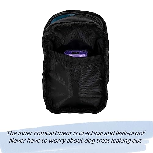 Dog Treat Pouch Dog Poop Bag Holder For Leashes, Pets Snack Container With Inner Mesh Bag, Puppy Supplies Perfect For Training And Walking - Hands Free Dog Waste Bag Dispenser -Dog Travel Accessories - color: Black