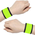 LED Glow Slap Bracelets Light Up Wristbands Flashing Arm Wrist Bands High Visibility Safety Gear Lights for Cycling Walking Running Concert Camping Outdoor Sports, Fits Women Men - color: 2 Pack - Yellow