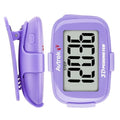 AVTREK 3D Step Counter Clip On with LED Backlight Pocket Pedometer for Walking Outdoor Activities Fitness Tracker Without Smartphone - color: purple