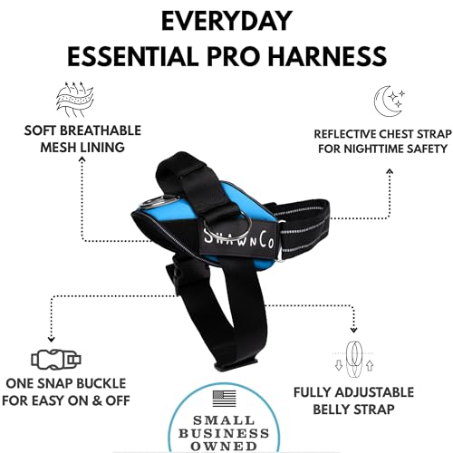 ShawnCo Essential Pro Dog Harness, No-Pull Pet Vest (Oceanic Blue, M) - color: Oceanic Blue, size: M
