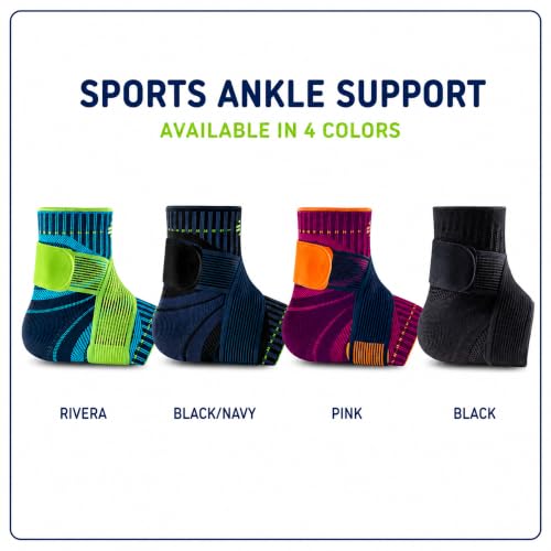Bauerfeind Sports Ankle Support - Ankle Brace for Stabilization & Protection - Figure-8 Taping Strap - Targeted Compression - Lightweight & Durable (Rivera, Large/Left) - color: Rivera, size: Large/Left