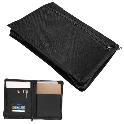 Car Registration Insurance Holder, Soft Zippered Auto Document Holder Glove Box Compartment Organizer, Multipurpose Oxford Cloth Car Storage Pouch for Licenses Cards Pens