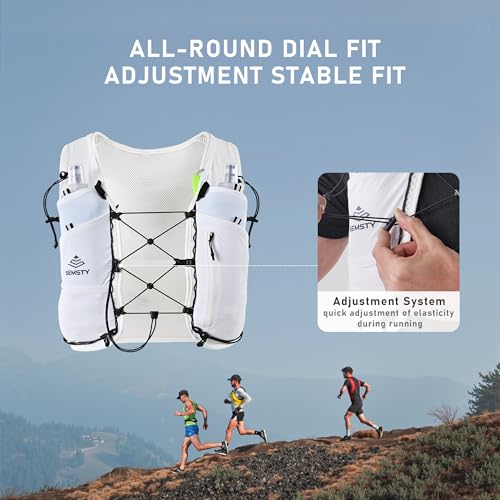 Running Hydration Vest 5L, Running Backpack with 2x500ml Soft Flask - color: White, size: Small
