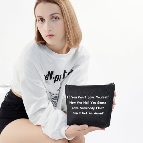 BLUPARK Drag Race Inspired Gift Drag Queen Canvas Makeup Bag Pride Gift for Sister Mom (An Amen-BK)