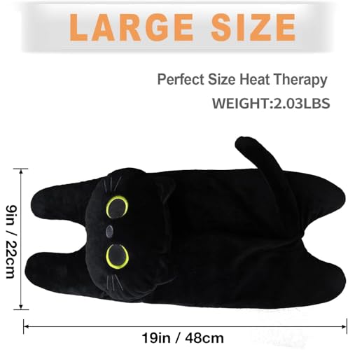 Microwave Heating Pad for Cramps Pain Relief, 19 * 9" Microwavable Heating Pads for Back, Neck Shoulder, Cute Microwave Heating Pad Stuffed Animal, Moist Heat Pack, Lavender - size: Large Cat