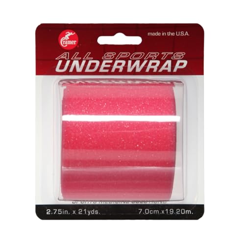 Cramer Tape Underwrap, Single Roll, Pink, Non-Latex Pre Wrap to Protect Skin from Irritation and Discomfort Caused by Athletic Tape, Tearable Sports Wrap, Non-Adhesive, 2.75" x 21 Yards - color: Bright Pink