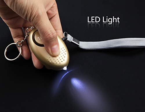 Personal Alarm for Women, 10Pcs 140dB Self Defense Keychain LED Light - color: Colorful