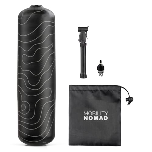 Inflatable Travel Foam Roller, 15 x 5 in, Topo Black - color: Topo Black