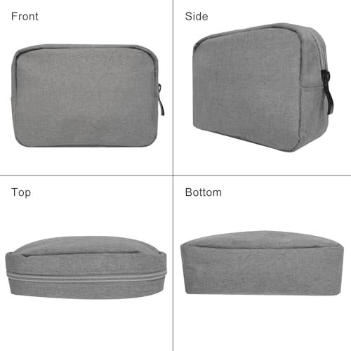 Small Makeup Bag For Purse, 2 Pack Nylon Travel Toiletry Pouch - color: Small Grey