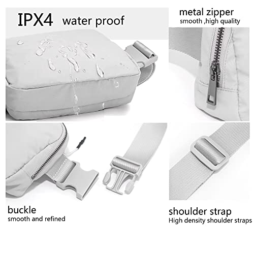 Fanny Belt Bag Waist Pack Crossbody Bags Bum Bag for Running Hiking Travel Workout Adjustable Strap for Women -grey - color: grey