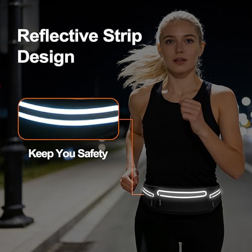 Slim Running Belt for Women Men,Phone Holder Waist Pack,Runners Fanny Pack - color: Drak Black